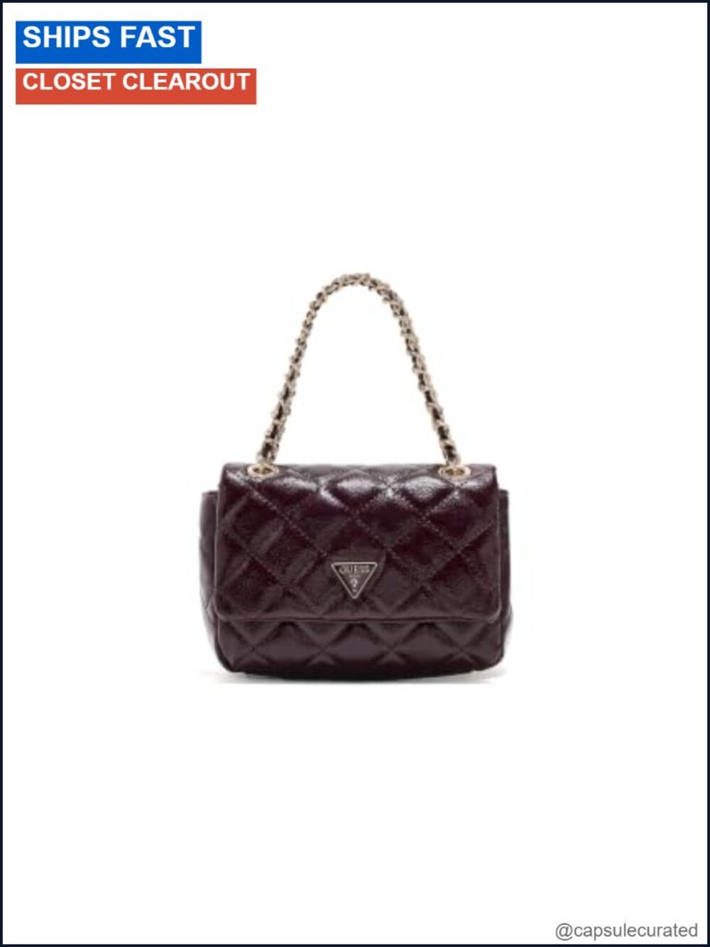 Mini Flap Crossbody Bag Eco Quilted Nappa PU Adjustable Strap